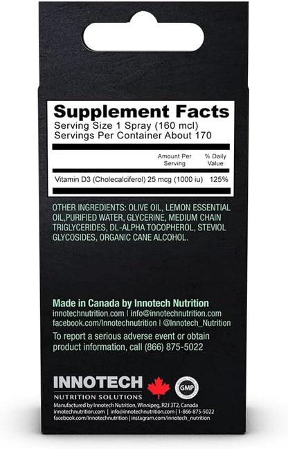 Innotech Nutrition 维生素 D3 口腔喷雾，柠檬味 - 25 毫升
