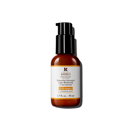 Kiehl's Powerful-Strength 12.5% Vitamin C Serum, Line-Reducing Concentrate for Face, Boosts Radiance & Firmness, Smooths & Plumps Skin, with Hyaluronic Acid, Dermatologist-Tested