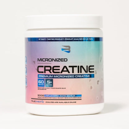 Believe 微粉化肌酸 - 优质微粉化肌酸一水合物，吸收率更高，每勺 5 克微粉化肌酸一水合物（60 粒）