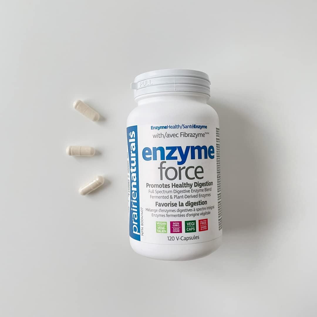 Prairie Naturals Enzyme Force - 全譜植物酶，含 FibraZyme VCaps - 120 粒
