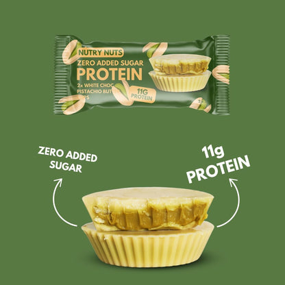 Nutry Nuts Protein Peanut Butter -1 Box of 12 - Only 1.3 g Sugar - 10-12 g Protein -2-pack (12 Count, White Choc Pistachio)
