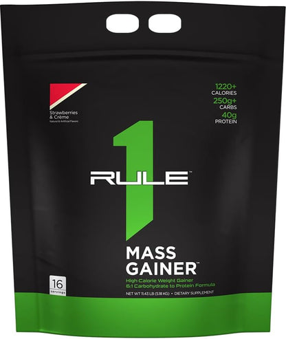 Rule 1 Mass Gainer 16 serv Strawberries & Crème 11.43 lbs