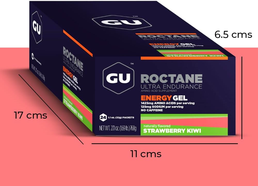 GU ENERGY Roctane Ultra Endurance Energy Gel, Strawberry Kiwi, 24-Count & Original Sports Nutrition Energy Gel, Jet Blackberry, 24-Count
