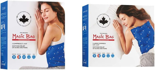 魔法袋垫冷热敷袋（28x24cm）和魔法袋垫（蓝色，加大号，2.6 磅）