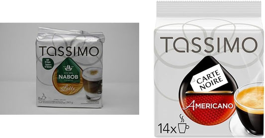 Tassimo Nabob 拿鐵咖啡單份 T 盤，263 克 & Carte Noire 美式咖啡單份 T 盤，114 克