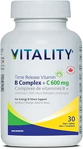 VITALITY 緩釋維生素 B 群 + C 600 毫克 | 30 片（30 天）