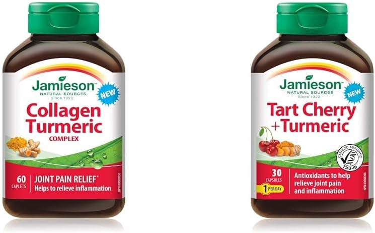 Jamieson 膠原蛋白薑黃複合物，60 粒 & 酸櫻桃和薑黃，30 粒