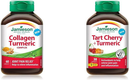 Jamieson 膠原蛋白薑黃複合物，60 粒 & 酸櫻桃和薑黃，30 粒