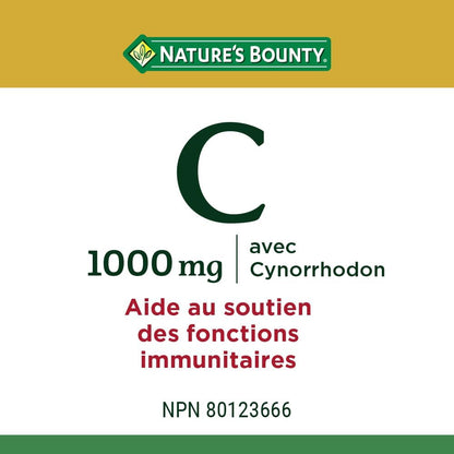 Nature's Bounty 維生素 C，免疫支持，含玫瑰果的維生素 C 1000 毫克，100 片