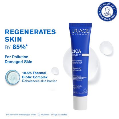 Uriage CICA 每日凝膠霜 - 輕盈乳霜，含玻尿酸、維生素 B5 和銅鋅 - 無香料且不黏膩 - 40ml
