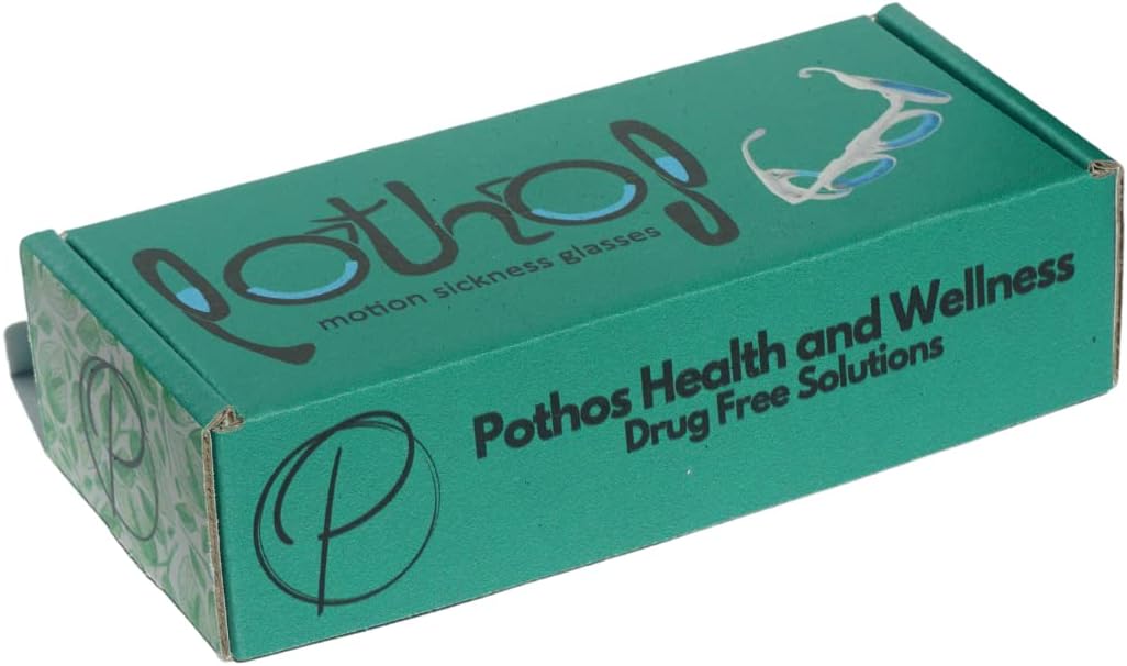 Pothos Anti Motion Sickness Glasses - Carsickness, Seasickness, Airsickness, Vertigo - Lightweight Portable Anti Nausea Treatment-Works for Travel, Gaming, Plane, Boat or car Rides, Kids and Adults
