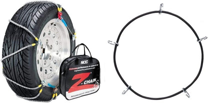Security Chain Company Z-583 Z-Chain 超高性能电缆轮胎牵引链 - 2 件套 + QG20074 Quik Grip 轻型卡车牵引链橡胶紧线器 - 2 件套