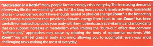 Nu-Life Zoom，10 分鐘內見效，能量持續長達 4 小時 | 無糖能量飲料，30 粒膠囊