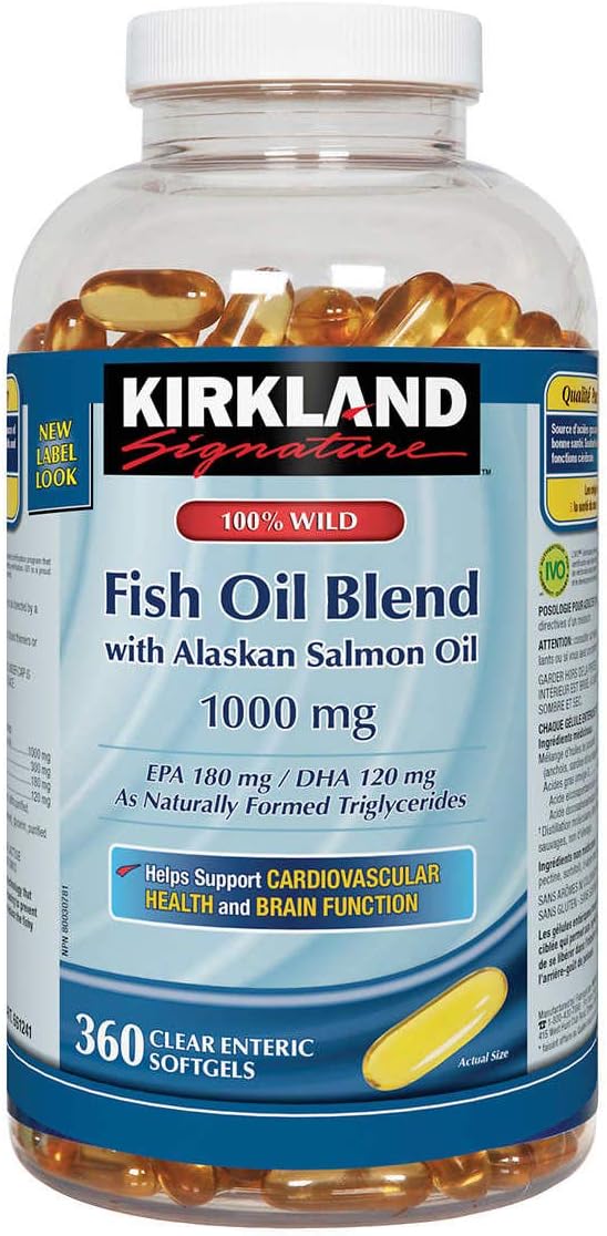 002 Kirkland Signature 野生鱼油混合物，黄色，大号