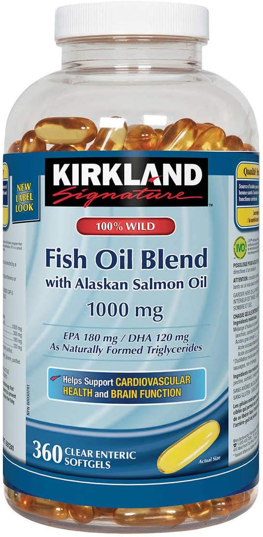002 Kirkland Signature 野生鱼油混合物，黄色，大号