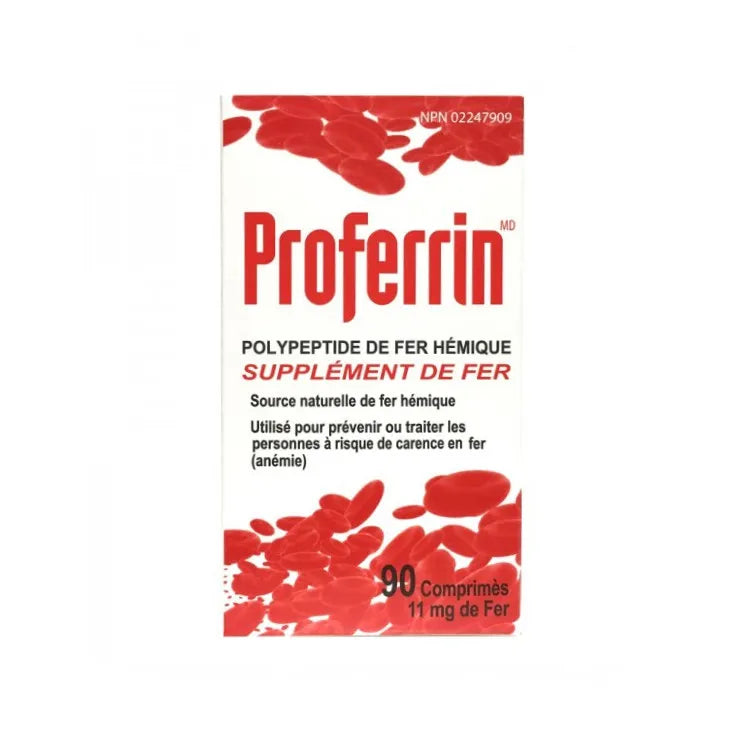 加拿大Proferrin血紅素鐵補鐵片 90片裝 吸收率是硫酸亞鐵10倍 醫生推薦 改善貧血缺鐵