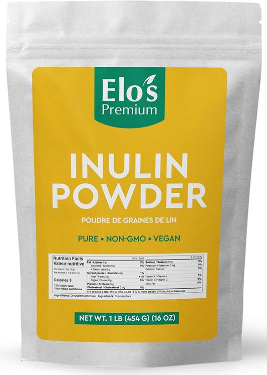 002  Elo's Premium 菊粉（1磅）| 100％食品級菊粉|加拿大包裝|用作纖維來源 |純天然且非基因改造 |溶於水或用於烘焙