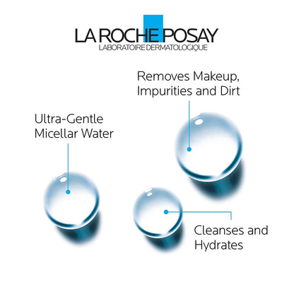 La Roche-Posay MICELLAR WATER for Ultra-Reactive & Sensitive Skin with Glycerin. Cleansing & Makeup Removing for FACE & EYES. Fragrance Free, Alcohol Free, Paraben Free, VALUE SIZE, 400ML