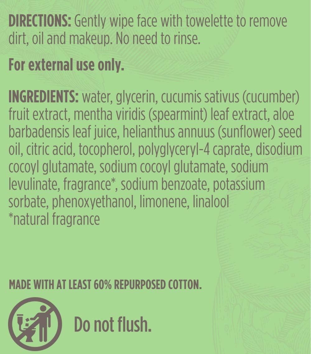 Facial Cleansing Towelettes - Cucumber and Mint by Burts Bees for Unisex - 30 Count Towelettes