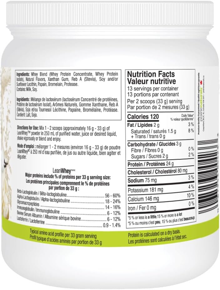 Prairie Naturals Lean Whey Protein Vanilla Cream Powder, 454 Gram