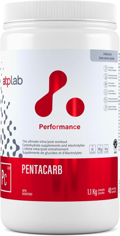 ATP LAB Pentacarb 1.1kg 无味粉 40 份 - 碳水化合物和电解质 - 支持性能、能量和耐力 - 非常适合锻炼后恢复 - 易于混合的配方，适合积极的生活方式