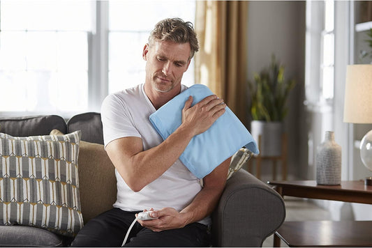 Sunbeam 加熱墊帶關節炎控制器 - 頸部和肩部電加熱墊，用於緩解有針對性的疼痛，3 種加熱設置，可機洗，12 x 15 英寸