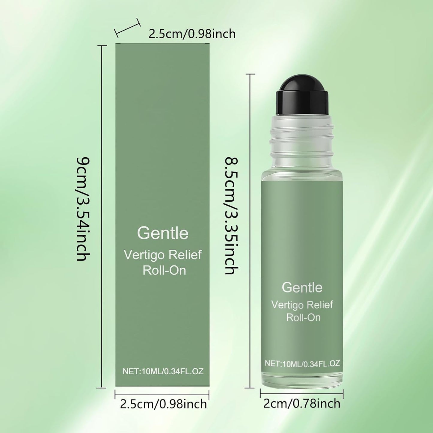 BuyiHoen Vertigo Ease 滚珠止眩晕，含生姜和薄荷成分，滚珠式清凉眩晕缓解剂，便携式旅行滚珠止眩晕，速效（2 件）