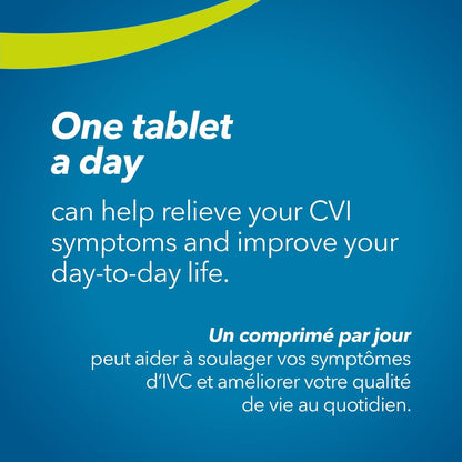 Esenvia 腿部慢性静脉功能不全缓解片 34 克 - 有助于缓解静脉曲张、蜘蛛静脉、腿部沉重、疼痛、肿胀、灼热感的体征和症状 - 30 片