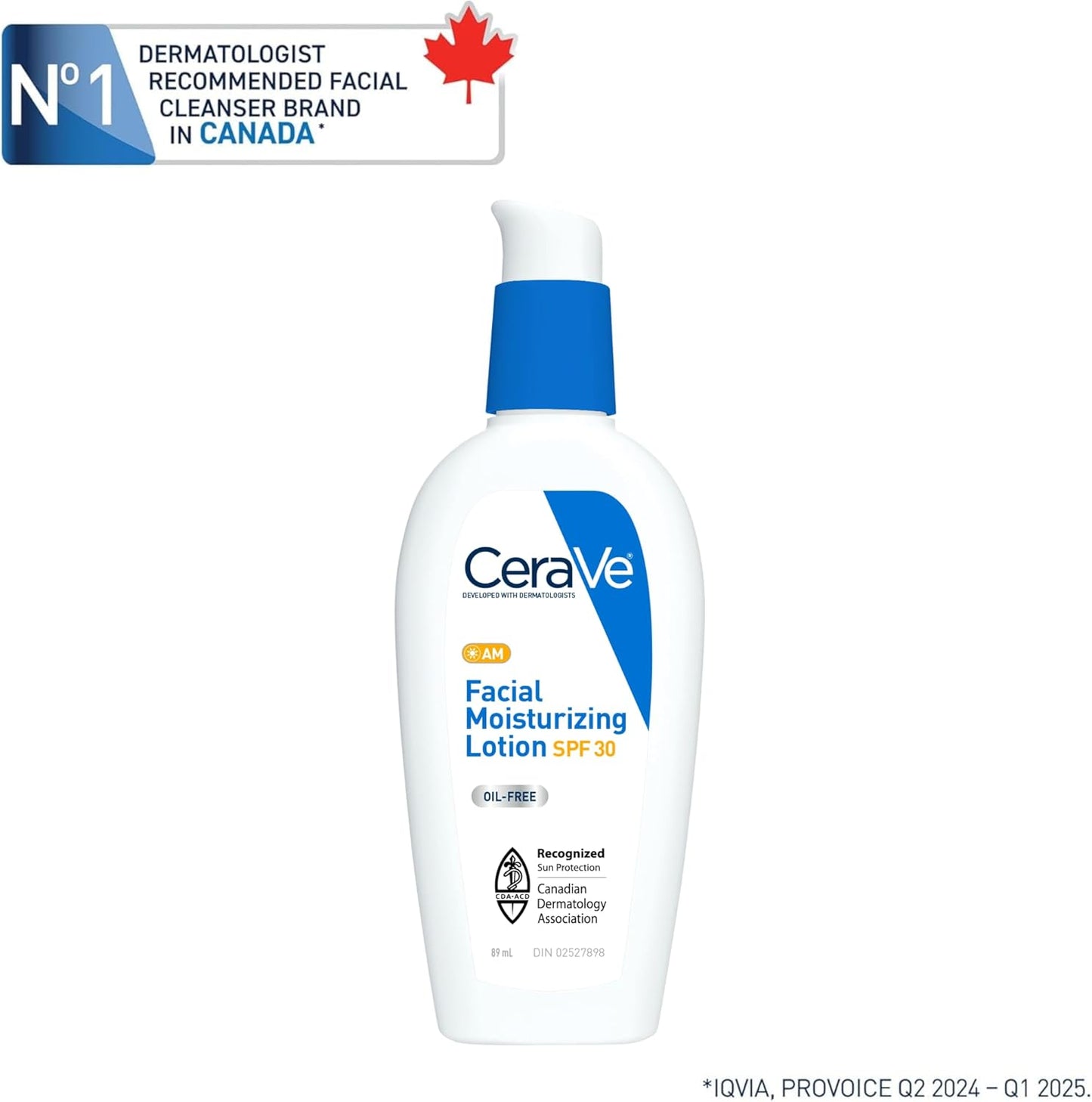 CeraVe Facial Moisturizer with SPF 30. Face Sunscreen Lotion with Hyaluronic Acid, Niacinamide & Ceramides for Women & Men. Oil-free, normal to dry skin. Verified Extended Use Date, Travel Size 89ML