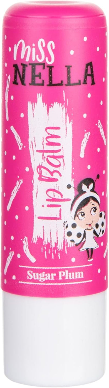Miss Nella SUGAR PLUM，粉紅防過敏兒童潤唇膏，兒童無毒化妝品，非常適合皮膚敏感的兒童。