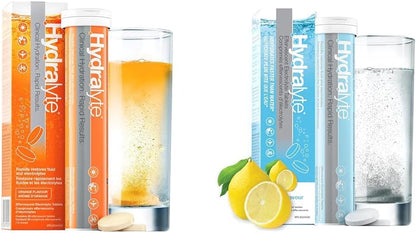 Hydralyte 泡騰電解質片 - 橙口味 20 片 & 泡騰電解質片 - 檸檬水口味 20 片