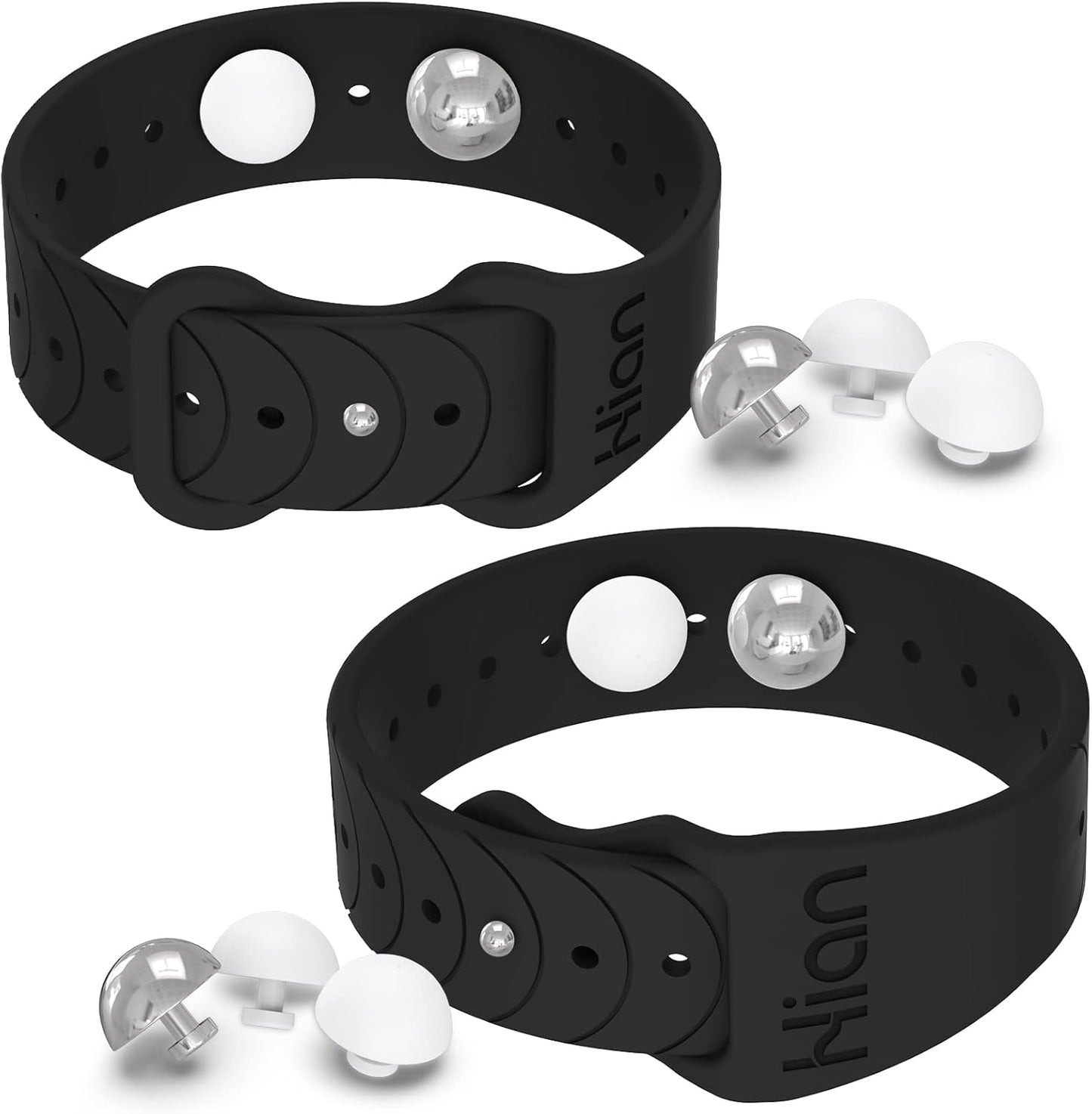 Motion Sickness Bands/Adjustable Acupressure Wristbands/Relief Waterproof Band For Nausea Morning Sickness,Motion Sickness Sea Flying Travel（1Pair Black）