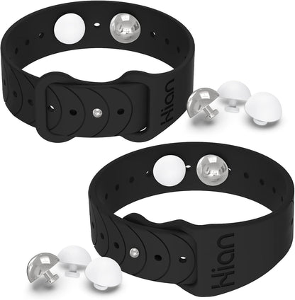 Motion Sickness Bands/Adjustable Acupressure Wristbands/Relief Waterproof Band For Nausea Morning Sickness,Motion Sickness Sea Flying Travel（1Pair Black）