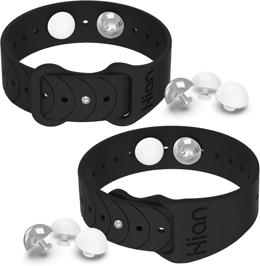 Motion Sickness Bands/Adjustable Acupressure Wristbands/Relief Waterproof Band For Nausea Morning Sickness,Motion Sickness Sea Flying Travel（1Pair Black）