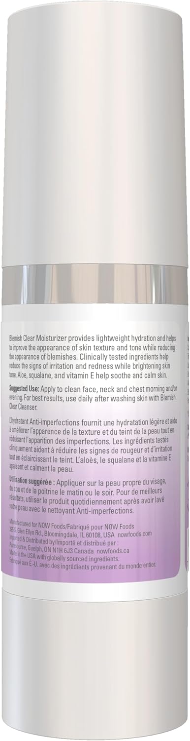 NOW Solutions, Blemish Clear Moisturizer, Improves Appearance With Skin Texture and Tone With Light-Weight Hydration, 59ml