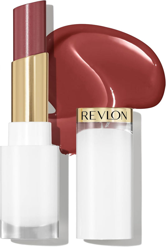 Revlon Super Lustrous Glass Shine Balm, Hydrating Tinted Lip Balm, Sheer, Glossy Shiny Finish, 008 Rum Raisin, 0.11 oz