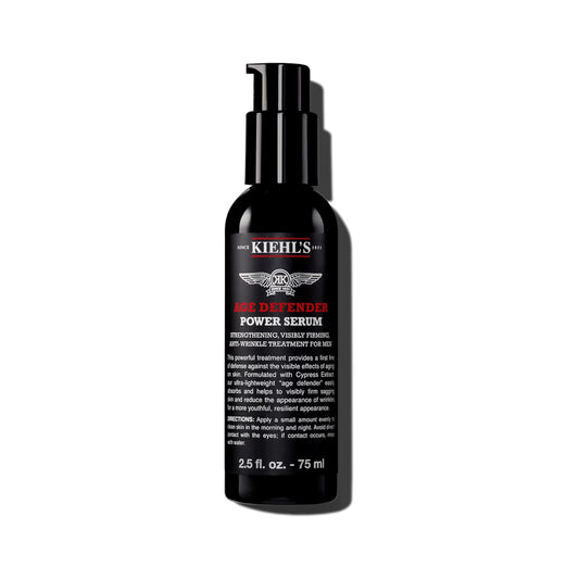 Kiehl's Age Defender Power Face Serum, Anti-Aging Firming Facial Serum for Men, Reduces Look of Fine Lines & Wrinkles, Quick-Absorbing, Lightweight, with Cypress Extract & Adenosine