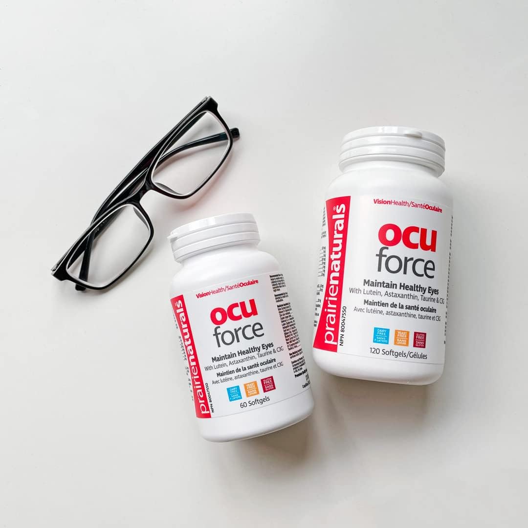 Prairie Naturals Ocu-Force Vision Support with Lutein, Astaxanthin, Taurine, Vitamins & Minerals Softgel - 60 Count