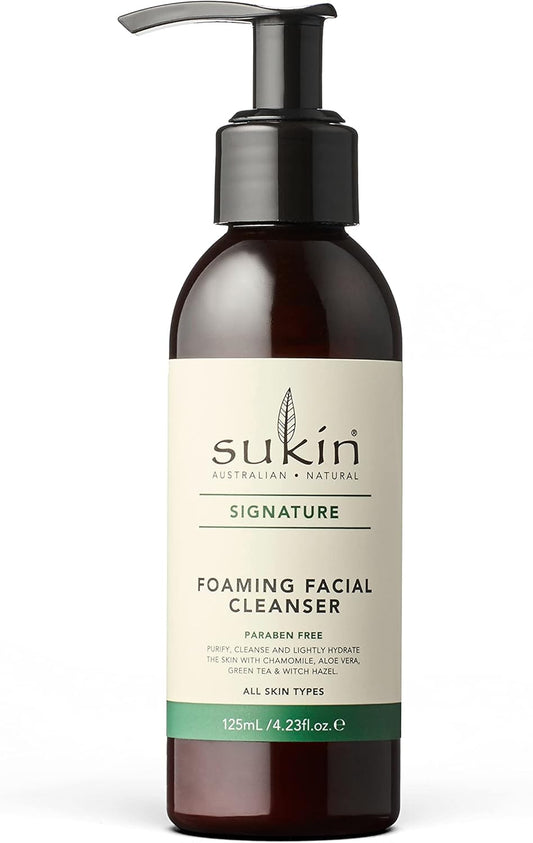 Sukin - Foaming Facial Cleanser Pump - Signature Range - Purifies Skin Without Stripping it of Natural Oils - For All Skin Types - 125 mL