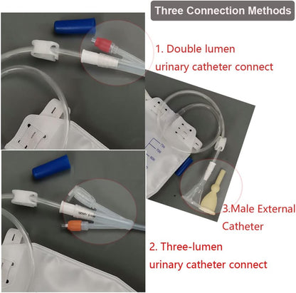 帶防反流室的尿液引流袋，750 毫升/25 盎司 25 英寸引流管，豪華織物腿袋（4 個裝）