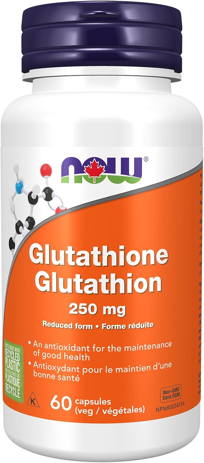 NOW Supplements, 穀胱甘肽 250 毫克，解毒支持，自由基中和劑，60 粒素食膠囊