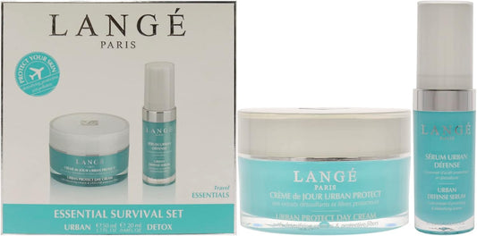 Lange Essential Survival Set 1.7oz Urban Protect Day Cream, 0.68oz Urban Defense Serum Unisex 2 Pc
