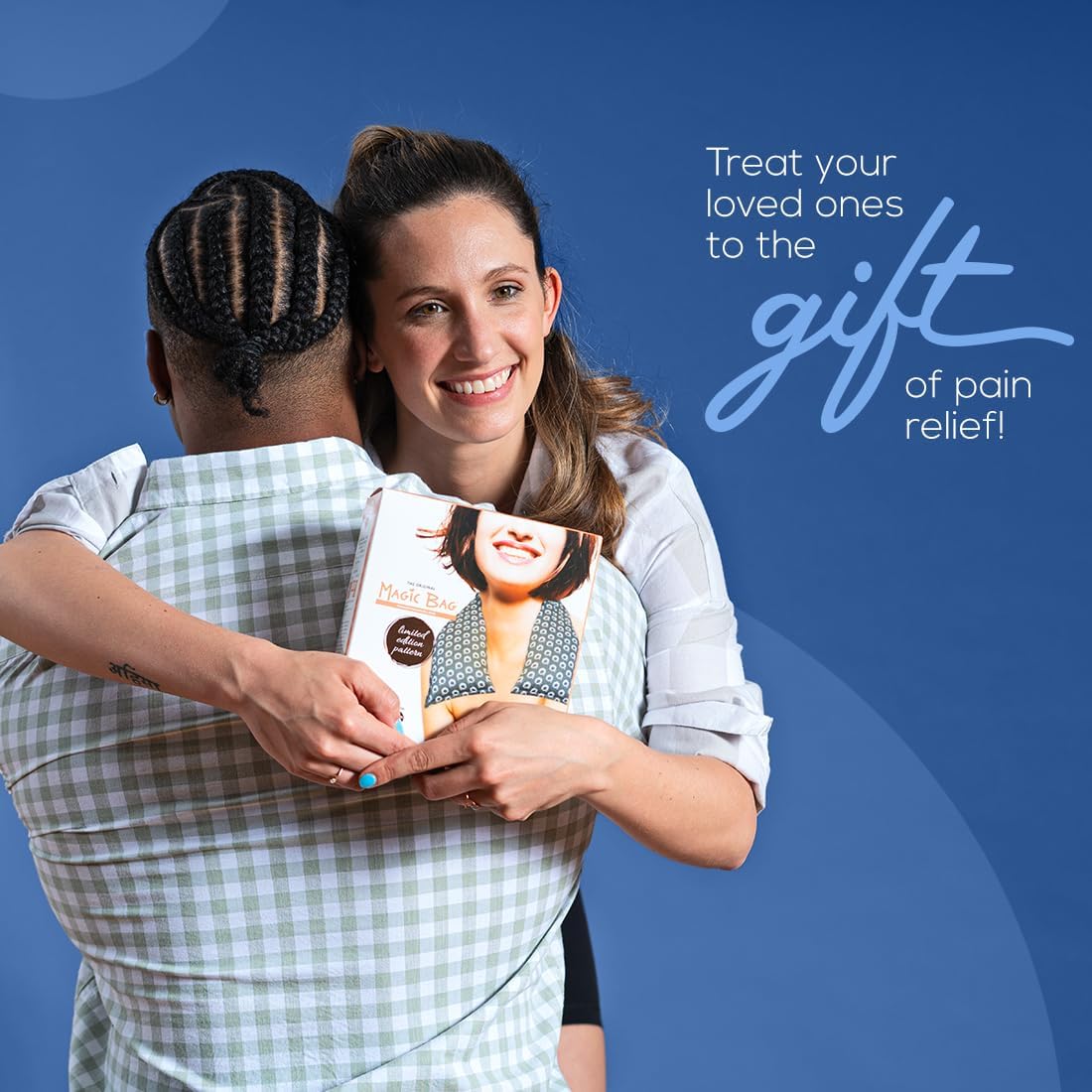 原廠魔法袋簽名版延長敷料，冷熱療法，緩解頸部和下背部疼痛，無線冷熱敷，46 x 13.5 公分（18.1 英吋 X 5.3 英吋）
