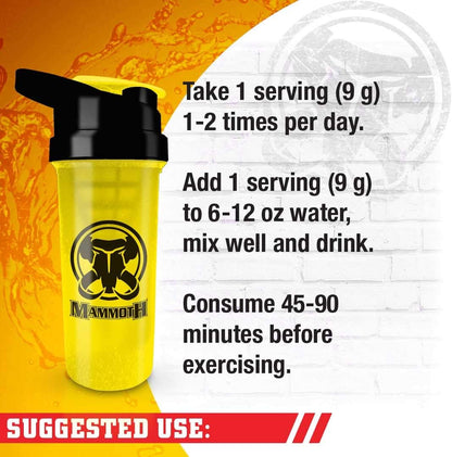 MAMMOTH PUMP – 運動前粉末，卓越的肌肉泵感，增強力量和耐力，補充爆發力和能量，提高專注力，快速恢復，減輕酸痛（30 份，藍莓味）