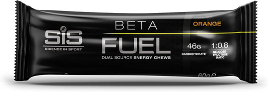 Science in Sport Beta Fuel Dual Source Energy Chews, Energy Bars, 46g of Carbs, 60g Bar (60g (pack of 20), Orange)