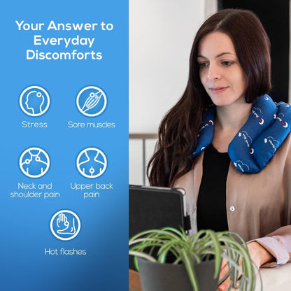 原廠魔法袋頸背加熱壓縮，冷熱療法，緩解頸部疼痛，榮獲家庭測試、家庭認可印章，無線，48 x 31 厘米（19 英寸 x 12 英寸）