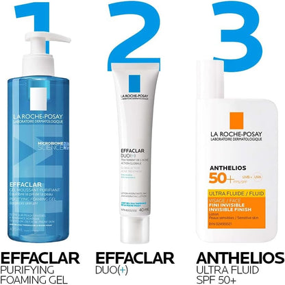 La Roche-Posay Acne Face Cream with Salicylic Acid & Niacinamide, Effaclar Duo+ Face Moisturizer for Oily, Acne-Prone & Sensitive Skin. Helps Clear Pimples, Remove Blackheads & Prevent Breakouts, 40ML
