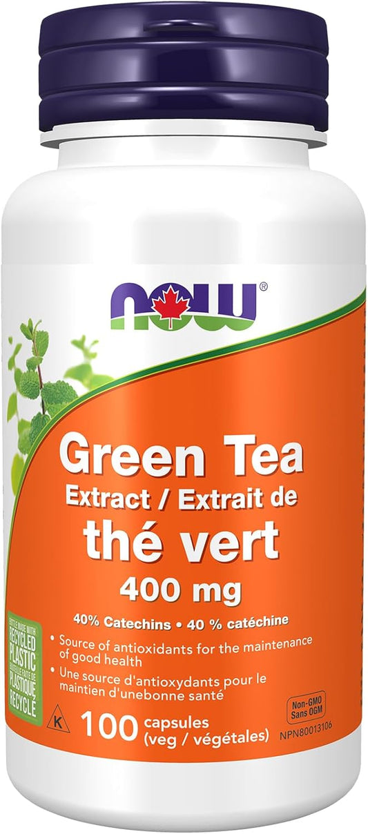 NOW Supplements Green Tea Extract 400mg Capsules, 100 Capsules