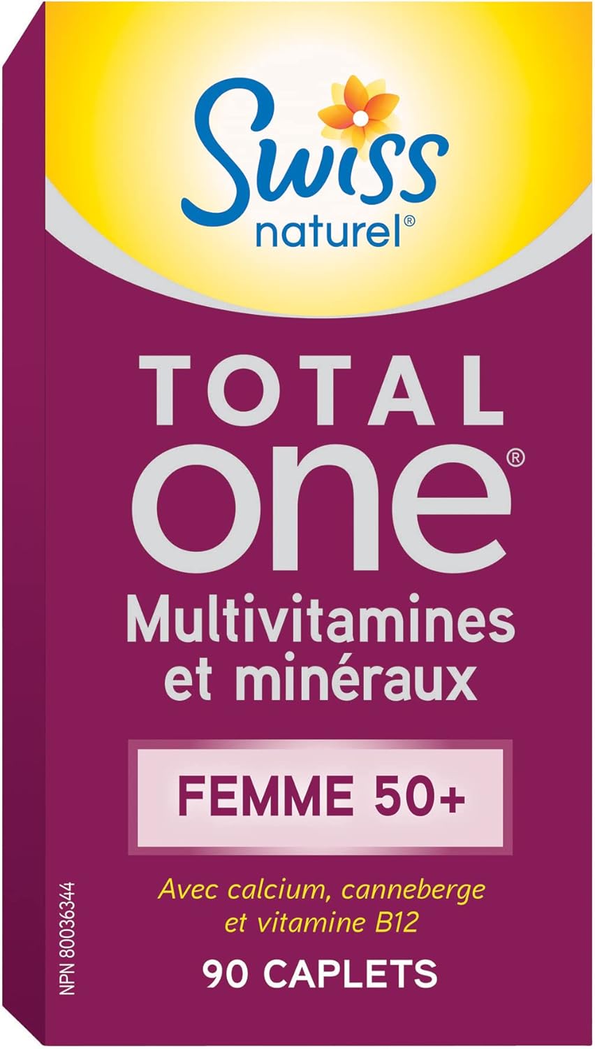 瑞士天然全效複合維生素和礦物質 | 50歲以上女性適用，含鈣、蔓越莓和維生素B12，不含鐵 | 日常維護整體健康 | 不含防腐劑或乳製品 | 90粒膠囊