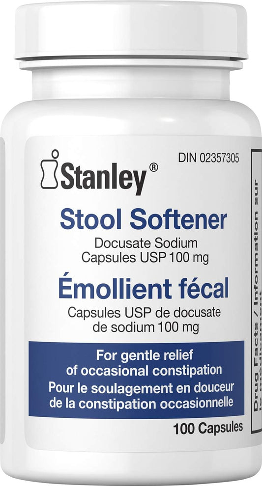 斯坦利制药大便软化剂，温和缓解偶发性便秘，100粒胶囊